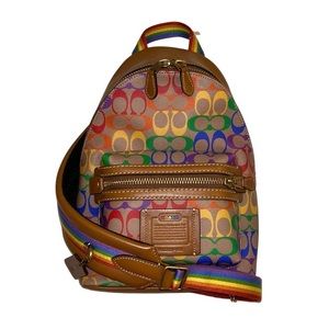 Coach Academy Pack In Rainbow Signature Canvas
